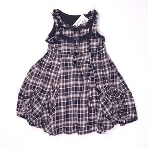 Jottum Silky Dress Plaid Ruffle Size 18 Months
